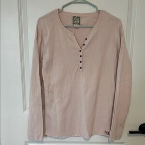 Vintage Ralph Lauren Pink Long Sleeve Henley Shirt Women’s Large